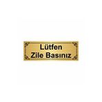 Özarslan Dizayn Lütfen Zile Basınız 7x20 cm Altın Renk Metal Yönlendirme Levhası