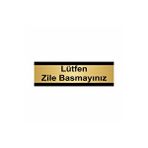 Özarslan Dizayn Lütfen Zile Basmayınız 10x20 cm Altın Renk Metal Yönlendirme Levhası