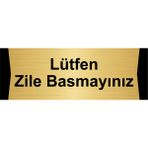 Özarslan Dizayn Lütfen Zile Basmayınız 5x20 cm Altın Renk Metal Yönlendirme Levhası