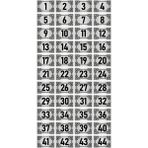 Özarslan Dizayn Metal 10x15 cm Gümüş Renk 44 Adet Kapı Masa Dolap Numara Levhası