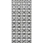 Özarslan Dizayn Metal 10x15 cm Gümüş Renk 48 Adet Kapı Masa Dolap Numara Levhası