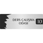 Özarslan Dizayn Metal Departman Kapı Isimliği Yönlendirme Levhası Ders Çalışma Odası (10) 7X20 cm Gümüş Renk
