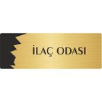Özarslan Dizayn Metal Departman Kapı Isimliği Yönlendirme Levhası Ilaç Odası 7X20 cm Altın Renk