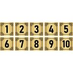 Özarslan Dizayn Metal Kapı Masa Dolap Numara Levhası 3,5x3,5 cm Altın Renk 10 Adet (1…10)