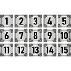 Özarslan Dizayn Metal Kapı Masa Dolap Numara Levhası 3,5x3,5 cm Gümüş Renk 15 Adet (1…15)