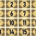 Özarslan Dizayn Metal Kapı Masa Dolap Numara Levhası 3,5x5cm Altın Renk 16 Adet (1…16)