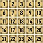 Özarslan Dizayn Metal Kapı Masa Dolap Numara Levhası 5X5 cm Altın Renk 25 Adet (1…25)