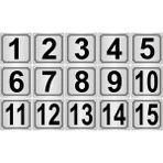 Özarslan Dizayn Metal Kapı Masa Dolap Numarası 15'li Gümüş - 5 x 5 cm
