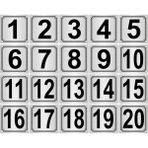 Özarslan Dizayn Metal Kapı Masa Dolap Numarası 20'li Gümüş - 5 x 5 cm - 20 Adet