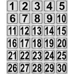 Özarslan Dizayn Metal Kapı Masa Dolap Numarası 30'lu Gümüş - 30 Adet - 3,5 x 3,5 cm