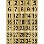 Özarslan Dizayn Metal Kapı Masa Dolap Numarası 35'li Altın - 10 x 10 cm - 35 Adet