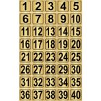 Özarslan Dizayn Metal Kapı Masa Dolap Numarası 40'lı Altın - 40 Adet - 3,5 x 3,5 cm