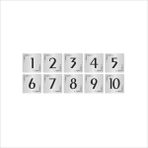Özarslan Dizayn Metal Kapı Masa Dolap Numarası Levha 3,5 x 3,5 cm Gümüş Renk 10 Adet (1…10)