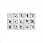 Özarslan Dizayn Metal Kapı Masa Dolap Numarası Levha 5 x 5 cm Gümüş Renk 15 Adet (1…15)