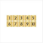 Özarslan Dizayn Metal Kapı Masa Dolap Numarası Sade Model 3,5 x 3,5 cm Altın Renk 10 Adet (1…10)