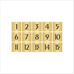Özarslan Dizayn Metal Kapı Masa Dolap Numarası Sade Model 3,5 x 3,5 cm Altın Renk 15 Adet (1…15)