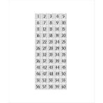 Özarslan Dizayn Metal Kapı Masa Dolap Numarası Sade Model 4 x 4 cm Gümüş Renk 60 Adet (1…60)