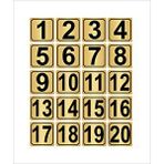 Özarslan Dizayn Metal Kapı,masa,dolap Numarası 3,5cmx3,5cm 20 Adet (1…20) Altın Renk Metal