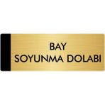 Özarslan Dizayn Metal Yönlendirme Levhası Departman Kapı İsimliği Bay Soyunma Dolabı 7 x 20 cm Altın
