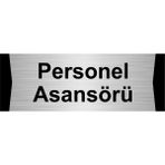 Özarslan Dizayn Personel Asansörü 5x20 cm Gümüş Renk Metal Yönlendirme Levhası