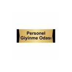 Özarslan Dizayn Personel Giyinme Odası 5x20 cm Altın Renk Metal Yönlendirme Levhası