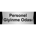 Özarslan Dizayn Personel Giyinme Odası 7x20 cm Gümüş Renk Metal Yönlendirme Levhası