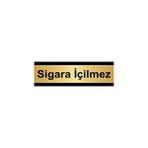 Özarslan Dizayn Sigara İçilmez 5x20 cm Altın Renk Metal Yönlendirme Levhası