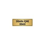 Özarslan Dizayn Sigara İçme Odası 7x20 cm Altın Renk Metal Yönlendirme Levhası