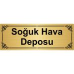 Özarslan Dizayn Soğuk Hava Deposu 7 x 20 cm Altın Renk Metal Yönlendirme Levhası