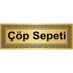 Özarslan DizaynÇöp Sepeti Metal Yönlendirme Levhası Altın 7 x 20 cm