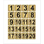 Özarslan DizaynMetal Kapı Masa Dolap Numarası 10 x 10 cm 20'li 1-20 Altın