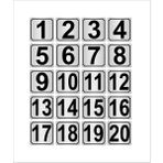 Özarslan DizaynMetal Kapı Masa Dolap Numarası 20 x 20 cm 20'li 1-20 Gümüş