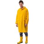 Ozaslan Pvc Yağmurluk, Sarı - Su Geçirmez, Iş Elbisesi Cepli Kapşonlu Xxl - 2XL
