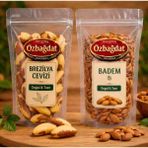 ÖZBAĞDAT Çiğ Badem Içi 300GR+100 gr Brezilya Cevizi Süper Ürün Paketi - 400 gr