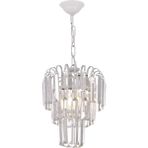 Özbak Avize Kristin Tekli Avize Beyaz – Kristal Taş Detaylı Modern Metal Avize - 1