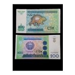 Özbekistan 200 Som Eski Koleksiyon Yabanci Kağıt Para. Antika Para.