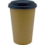 Özbience 16 Oz Siyah Kapaklı Kraft Kağıt Bardak, 100 Adet, 480 Ml, Latte ve Cappuccino Için - Seçenek 1