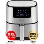 Özbience 2000W Yüksek Güçlü 6,4l Inox Geniş Dokunmatik Hava Fritözü - Amber