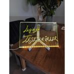 Özbience 20X30 cm LED Işıklı Temperli Cam Yazı Panosu, Stand Için (Cam Panel) - 12M-Krem - Seçenek 1