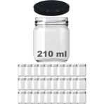 Özbience 210 ml Siyah Metal Konserve Kapaklı Cam Kavanoz 30'lu Paket - Ahşap