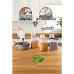 Özbience 2300ML 3'lü Kırılmaz Erzak Saklama Kabı Seti Sızdırmaz ve Ölçekli - Açık Bej - Seçenek 1