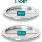 Özbience 2'li Alüminyum Künefe ve Kadayıf Tabağı, 35 Cm, Pratik ve Şık Design - Altın - Gümüş - Bakır - Seçenek 1