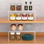 Özbience 2'li Dolap Içi Düzenleyici, Mutfak ve Banyo Için Pratik Organizer - Ahşap - Beyaz - Seçenek 1