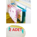 Özbience 2'li Kurufer Kalorifer Petek Üstü Çamaşır Askısı 60 cm Set - Altın - Gri - Seçenek 1