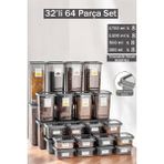 Özbience 32 Parça Kare Saklama Kabı Seti, Hava Geçirmez, Bpa Içermeyen Çok Amaçlı Set - Seçenek 1