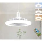 Özbience 42W Çok Renkli Dimlenebilir Fan LED Ampul, Yanma Modlu, Enerji Tasarruflu - Ahşap