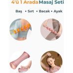 Özbience 4'ü 1 Arada Masaj Seti: Roller, Cilt Sıkılaştırıcı, Masaj Aleti ve Topu - Açık Bej