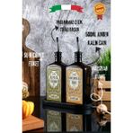 Özbience 500ML Mat Siyah Ahşap Stantlı Premium Yağ Şişesi - Seçenek 1