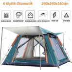 Özbience 6 Kişilik Otomatik Kurulum Çadır ve Çocuk Oyun Çadırı 240X240X160CM - Ahşap