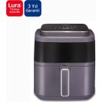 Özbience 6l Antrasit Airfryer, Sağlıklı ve Pratik Pişirme Deneyimi - Altın - Gri